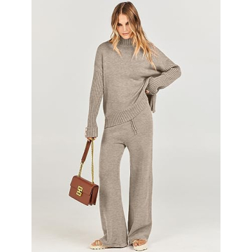 Caracilia Women's Knit Sweater Set Fall Lounge Outfit