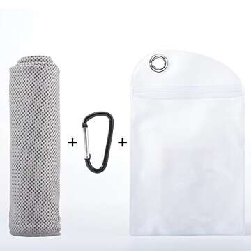 TeaMaX Cooling Towel, Cool Towel for Instant Relief, Yoga Towel, Chilly Towel for Men or Women, Ice Cold Scarf for Gym, Sports, Fever or Golf, 40”x12” Cool Towel for Travel and Outdoors (Grey)