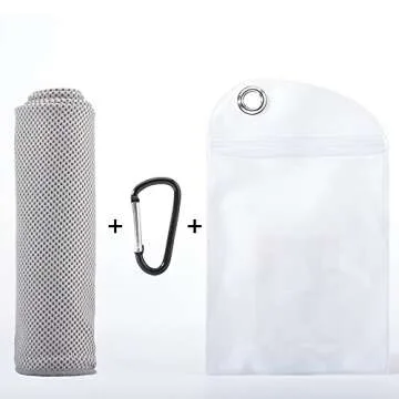 TeaMaX Cooling Towel, Cool Towel for Instant Relief, Yoga Towel, Chilly Towel for Men or Women, Ice Cold Scarf for Gym, Sports, Fever or Golf, 40”x12” Cool Towel for Travel and Outdoors (Grey)