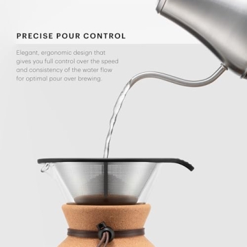 Bodum 27oz Melior Gooseneck Electric Kettle, Fast Boiling & Precision Pouring