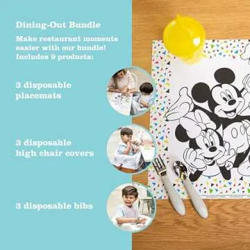 J.L. Childress Disney Baby Dining-Out Bundles - 3 Restaurant Bundles for Toddlers - Each Bundle Incl...