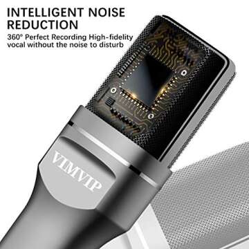 VIMVIP USB Microphone, Microphone for Computer USB Mic for PC Desktop Laptop Condenser Microphone to...