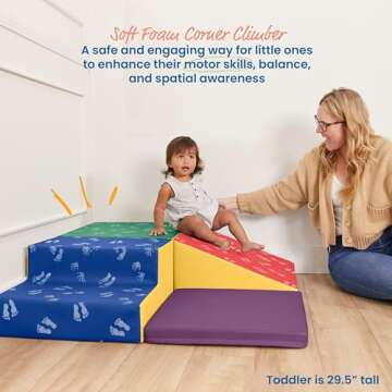 ECR4Kids SoftZone Little Me Corner Climber, Toddler Playset, Assorted, 4-Piece