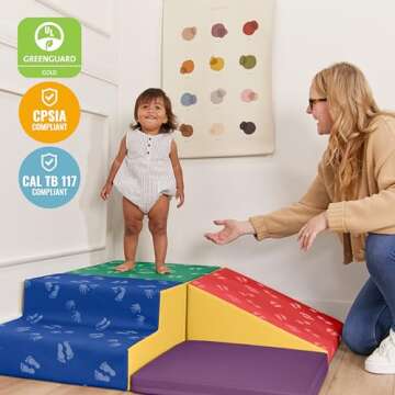 ECR4Kids SoftZone Little Me Corner Climber, Toddler Playset, Assorted, 4-Piece