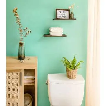 Mkono Floating Shelves Set of 2 - Rustic Wood Wall Decor