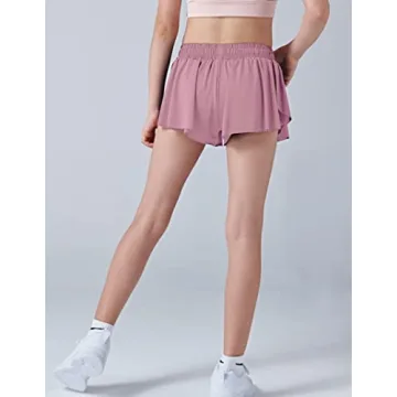 Trendy Girls 2-in-1 Butterfly Sports Shorts Set