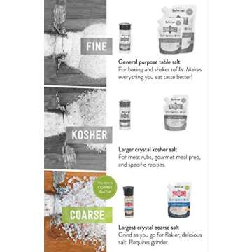 Redmond Real Sea Salt - Natural Unrefined Gluten Free, Coarse Salt with Coarse Grinder (Original)