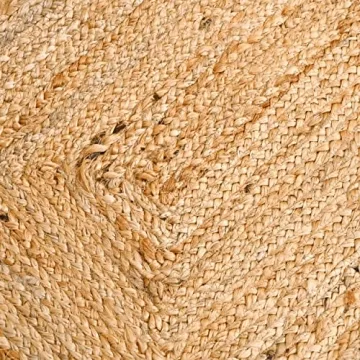 KLAVATE Bohemian Jute Scalloped Area Rug - Chic Design