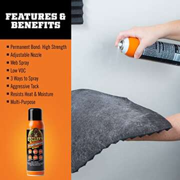 Gorilla Contact Adhesive Ultimate 12.2oz Web Spray Adhesive for All Your Projects