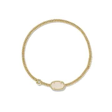 Kendra Scott Grayson Stretch Bracelet, 14k Gold Plated Brass, Drusy Quartz, Fashion Jewelry for Wome...