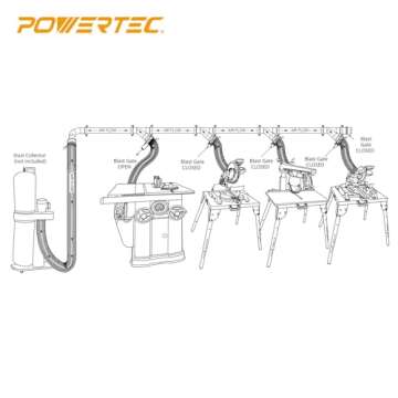 POWERTEC 70259 2-1/2" Dust Collection Fittings Network Kit for Workshops