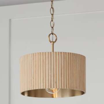 Artisan Handcrafted Mango Wood Ceiling Light Fixture