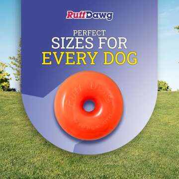 Ruff Dawg Dawg-Nut XL – Durable Rubber Dog Toy for Aggressive Chewers - Floats in Water - Assorted Neon Colors for Easy Visibility - Made in the USA