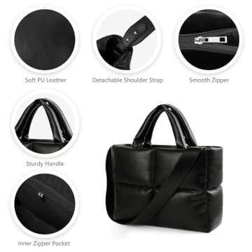 Stylish Quilted Puffer Tote Bag for Women