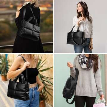Stylish Quilted Puffer Tote Bag for Women