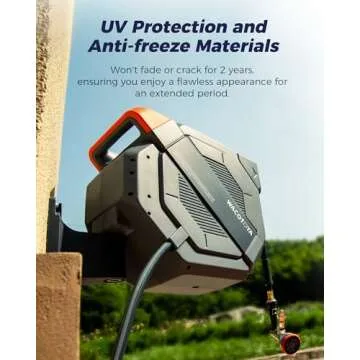 WACOTOYA 100ft Retractable Garden Hose Reel with Metal Nozzle