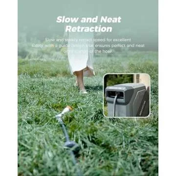 WACOTOYA 100ft Retractable Garden Hose Reel with Metal Nozzle