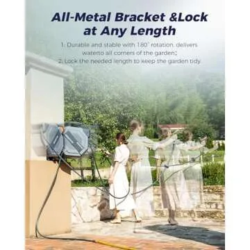 WACOTOYA 100ft Retractable Garden Hose Reel with Metal Nozzle