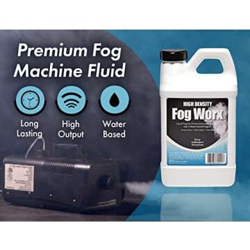 FogWorx Extreme High Density Fog Juice - Long Lasting, High Output, Water Based Fog Machine Fluid - ...