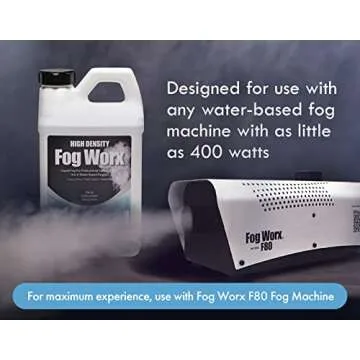 FogWorx Extreme High Density Fog Juice - Long Lasting, High Output, Water Based Fog Machine Fluid - Half Gallon, 64oz