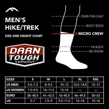 Darn Tough Merino Wool Micro Crew Hiker Socks - Ultimate Comfort