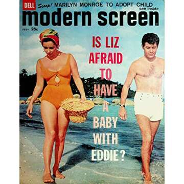 Modern Screen Magazine Liz Taylor and Eddie Fisher/ Marilyn Monroe July 1960