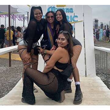 Rave Women's Festival Dance Bell Bottom Mesh Pants