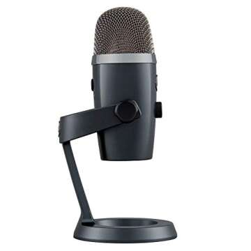 Blue Microphones Yeti Nano USB Microphone (Shadow Gray) Bundle with Studio Headphones and Pop Filter Compatible with Blue Sherpa Companion App (3 Items)
