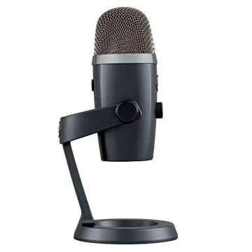 Blue Microphones Yeti Nano USB Microphone (Shadow Gray) Bundle with Studio Headphones and Pop Filter Compatible with Blue Sherpa Companion App (3 Items)