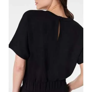 Yioaga Jumpsuits for Women Casual Short Sleeve Cropped Wide Leg Pants Summer Loose One Piece Romper Jumpers Outfits(Black,M)