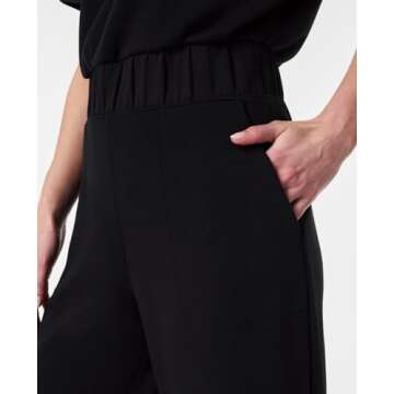 Yioaga Jumpsuits for Women Casual Short Sleeve Cropped Wide Leg Pants Summer Loose One Piece Romper Jumpers Outfits(Black,M)