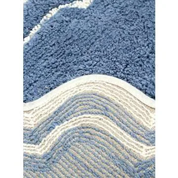 Comfortable Washable Bath Rug in Beautiful Blue