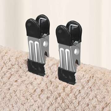 20pcs 2" inch Metal Spring Clamps Spring Clips Clamps Spring Clamps Heavy Duty for Household Clips Sealing Snack Bags Camping Woodworking Clips (Black)