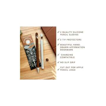 Blue Dune Studio Apple Pencil 1st Generation Protective Sleeve Cover Grip, Apple Pencil Case, Compatible with Magnetic Charging and Double Tap, Boho Neutral Colors (Brown/Beige 2-Pack)