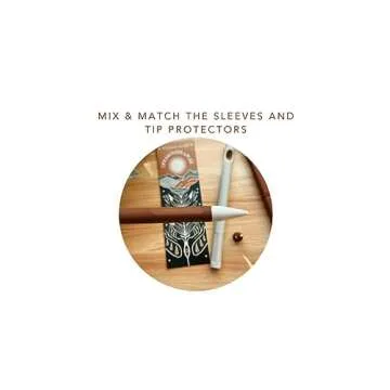 Blue Dune Studio Apple Pencil 1st Generation Protective Sleeve Cover Grip, Apple Pencil Case, Compatible with Magnetic Charging and Double Tap, Boho Neutral Colors (Brown/Beige 2-Pack)