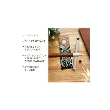 Blue Dune Studio Apple Pencil 1st Generation Protective Sleeve Cover Grip, Apple Pencil Case, Compatible with Magnetic Charging and Double Tap, Boho Neutral Colors (Brown/Beige 2-Pack)