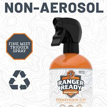 Ranger Ready Repellents Permethrin Spray for Clothes and Outdoor Gear - Permethrin Insect & Tick Repellent - Scent Zero (24oz, Pack of 2)