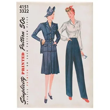 Simplicity Vintage 1940's Fashion Decorative Magnet 2.5'' W x 3.5'' L