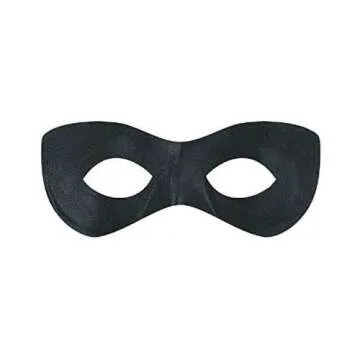 Black Super Hero Fabric Eye Mask - Perfect for Parties