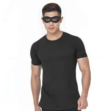 Black Super Hero Fabric Eye Mask - Perfect for Parties