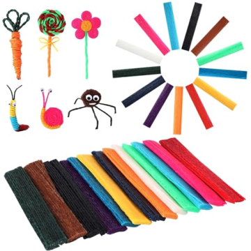 UPINS 1000PCS Wax Craft Sticks: Colorful & Bendable Art Supplies for Kids