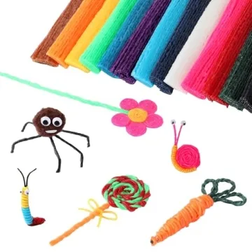 UPINS 1000PCS Wax Craft Sticks for Kids DIY Creativity