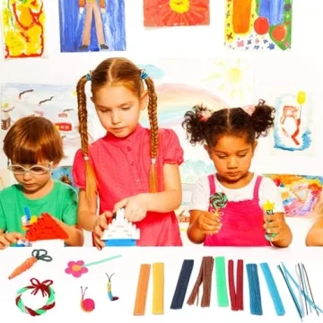 UPINS 1000PCS Wax Craft Sticks for Kids DIY Creativity