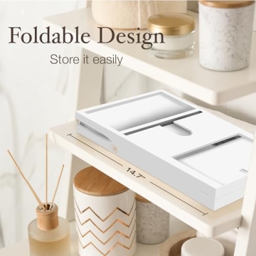 Luxurious Foldable Bamboo Bathtub Tray for Relaxation