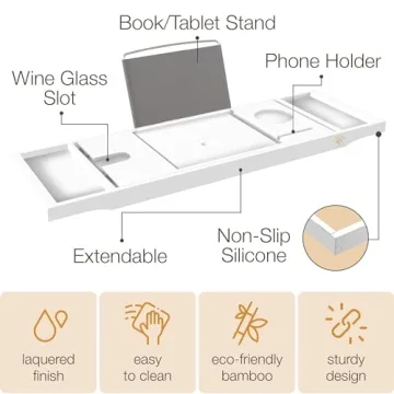 Luxurious Foldable Bamboo Bathtub Tray for Relaxation
