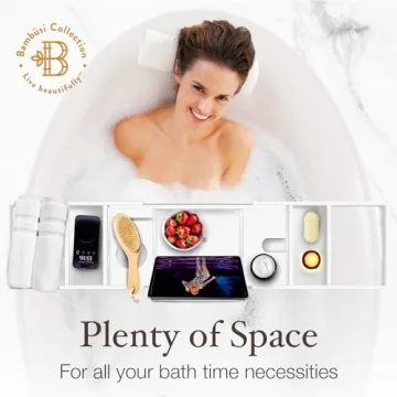 Luxurious Foldable Bamboo Bathtub Tray for Relaxation