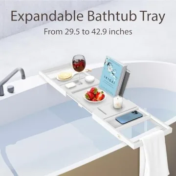 Luxurious Foldable Bamboo Bathtub Tray for Relaxation