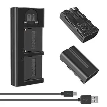 Neewer NP-F550 Battery Charger Set for Sony NP-F970 F750 F960 F530 F570 CCD-SC55 TR516 TR716 and Mor...