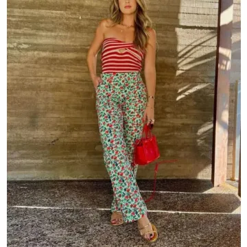 Chic MISSACTIVER Striped Knit Bandeau Top for Summer Fun