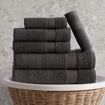 REGAL RUBY 6 Piece Towel Set - Soft Turkish Cotton Towels